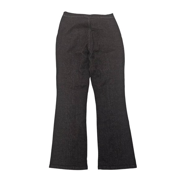 Vintage High-Waisted Black Denim Jeans By Cybil & Marcy Size 12 With Rhinestone - Picture 1 of 8